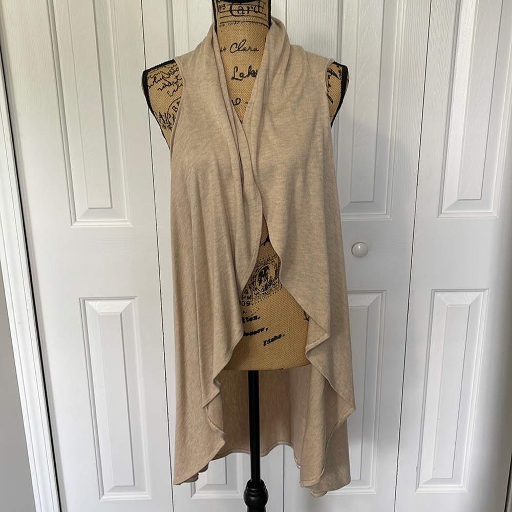 Nordstrom Tan Long Open Vest